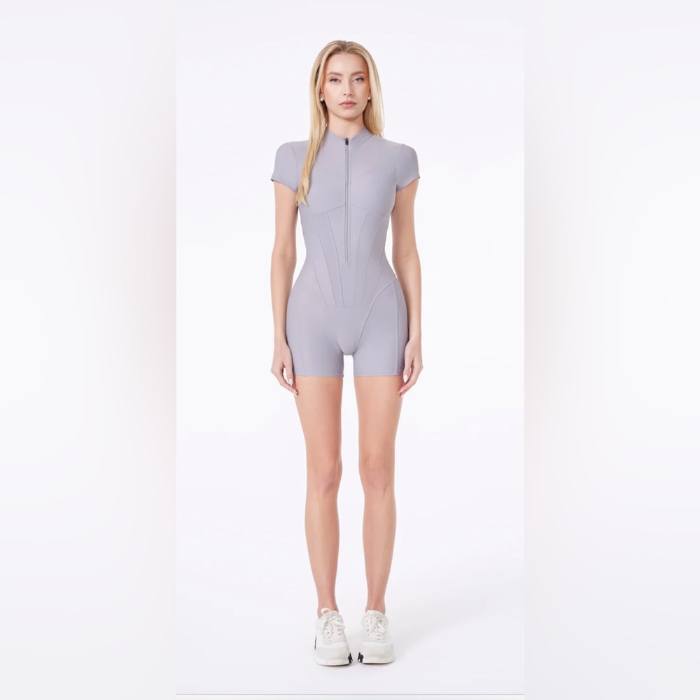 11-NiL Berlin Corset Romper Graphite Grey Pickleball Tennis Golf Workout Small